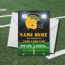 Football Team Yellow Green Birthday