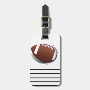 Football Tearing Out Luggage Tag