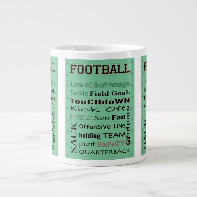 FOOTBALL Terminology Large Coffee Mug (Front)