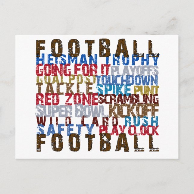 FOOTBALL TERMS POSTCARD (Front)