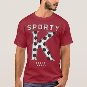 Football Texture Typography Sporty Letter K Custom T-Shirt