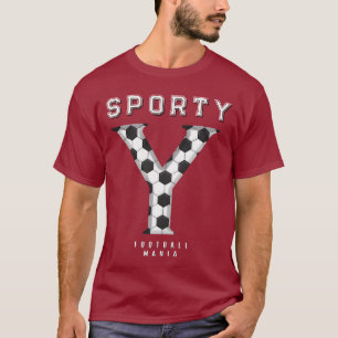 Football Texture Typography Sporty Letter Y Custom T-Shirt