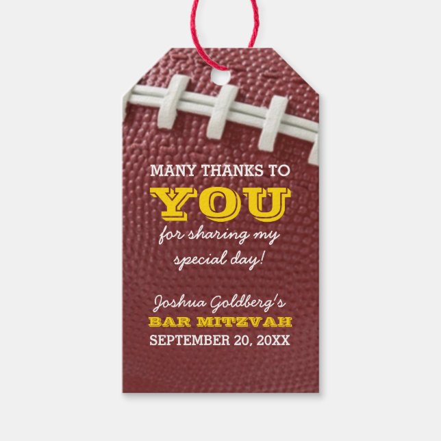 Football Thank You Favour Tag (Front)