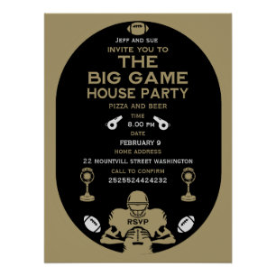 Football The Big Game TV Watch Party Poster