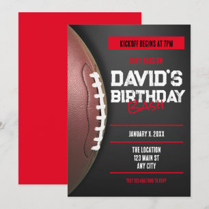 Football Theme Birthday Invitation