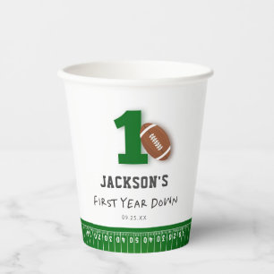 Football Theme First Year Down Birthday Favour Paper Cups