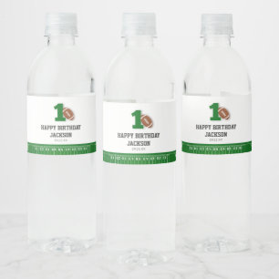 Football Theme First Year Down Birthday Favour Water Bottle Label