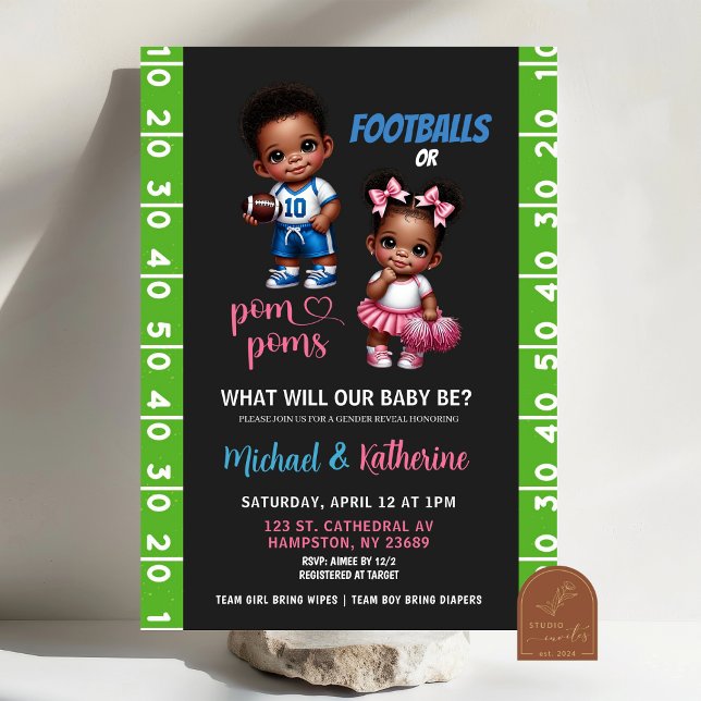 Football Thème Genre Révéler Invitation (Créateur téléchargé)