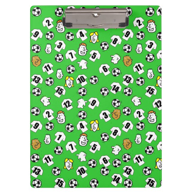 Football Theme with White Shirts Clipboard (Front)
