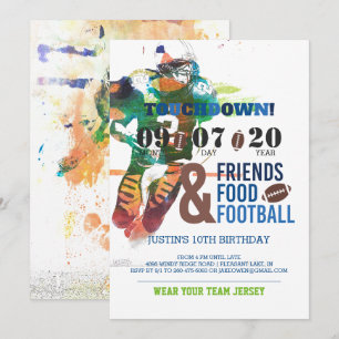 Football Themed Birthday Invitation