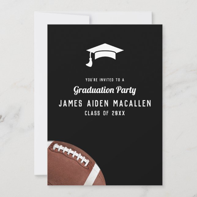 Football Themed Graduation Party  Invitation (Front)