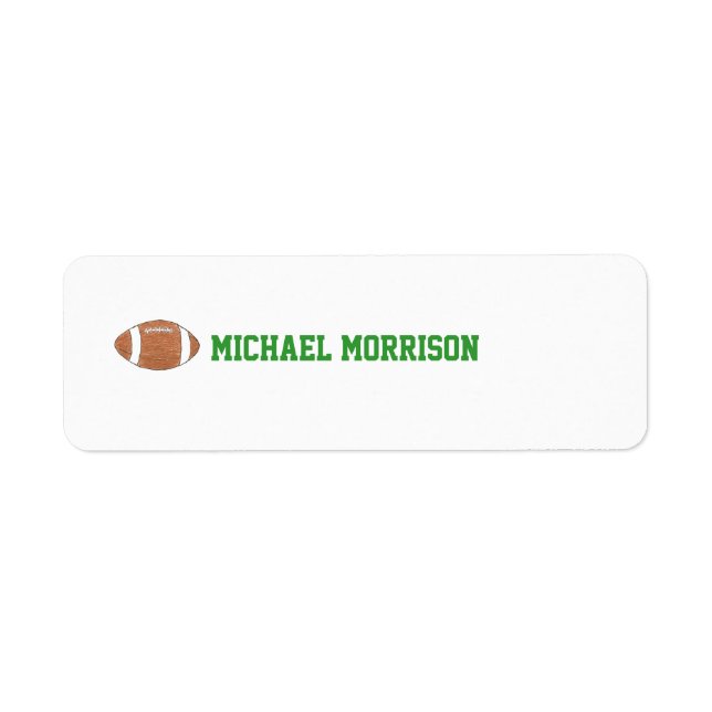 Football themed ID label (Front)