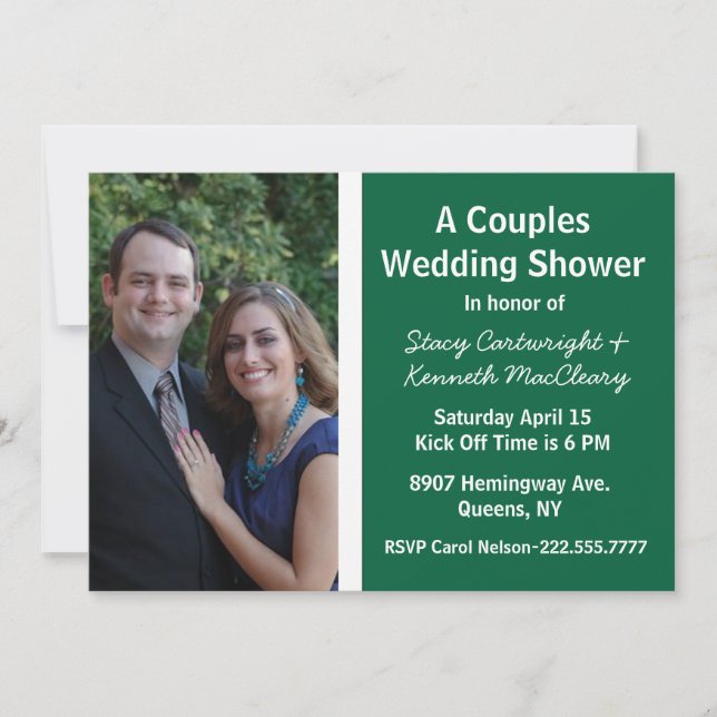 Football Themed Photo Wedding Shower Invitation (Front)