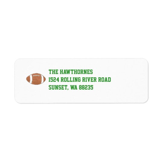 Football themed return address label