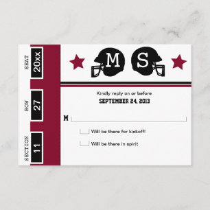 Football Ticket Wedding RSVP
