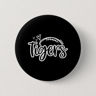 Football Tigers School Sports Fan Team Spirit 2 Inch Round Button