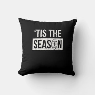 Football Tis The Season Football Season Throw Pillow