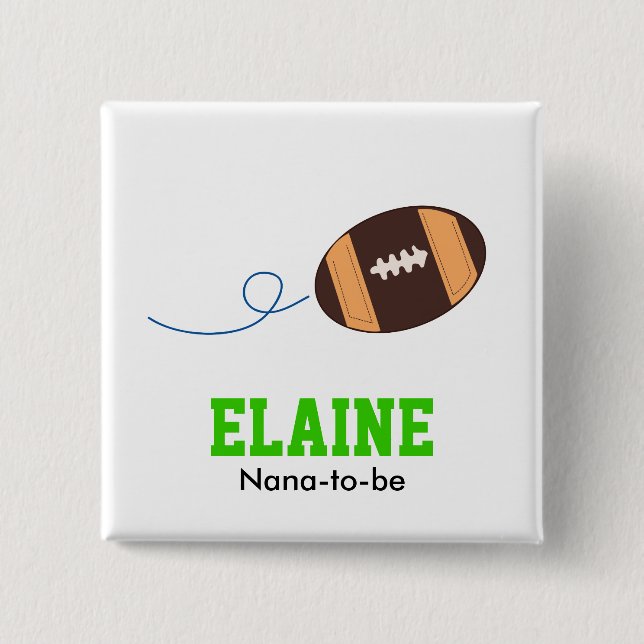FOOTBALL Touch Down Sports Personalized Button (Front)