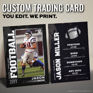 Football Trading Card, Football Player Card Silver