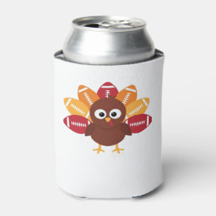 Football Turkey Funny Thanksgiving Oversized T-Shi Can Cooler