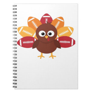 Football Turkey Funny Thanksgiving Oversized T-Shi Notebook