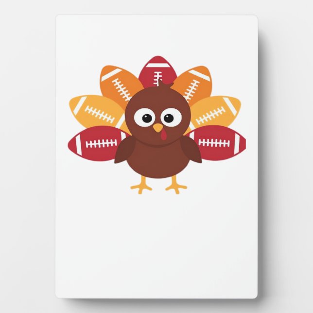 Football Turkey Funny Thanksgiving Oversized T-Shi Plaque (Front)