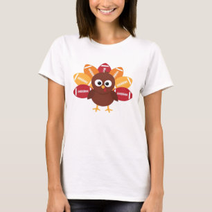 Football Turkey Funny Thanksgiving Oversized T-Shi T-Shirt