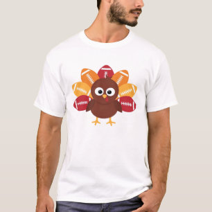 Football Turkey Funny Thanksgiving Oversized T-Shi T-Shirt