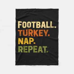 Football Turkey Nap Repeat Thanksgiving Costume Le Fleece Blanket