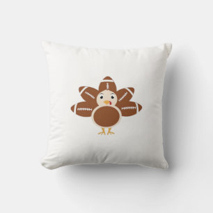 Football Turkey Oversized T-Shirt.png Throw Pillow