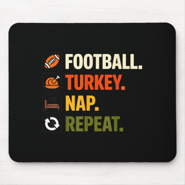 Football Turkey Thanksgiving For Kids Boys Men  Mouse Pad (Front)