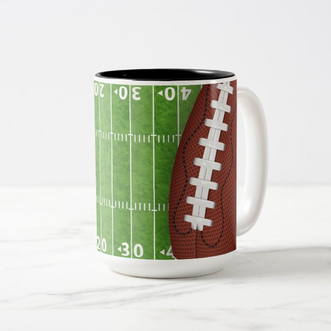 Football Two-Tone Coffee Mug (Front Right)