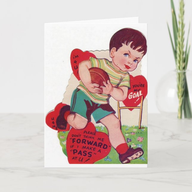 Football vintage Carte Saint-Valentin (Devant)