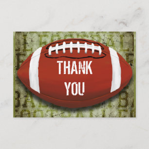 Football Vintage Green Grunge Thank You Card