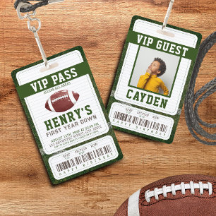 Football Vip Pass Guest Photo birthday Badge