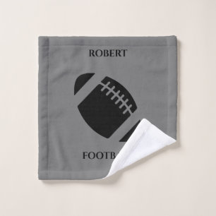 Football wash towel, personalized name. cloth