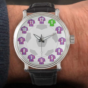 Football Watch - with Claret and Blue Shirts