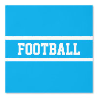 FOOTBALL White Text Racing Stripes On Azure Blue