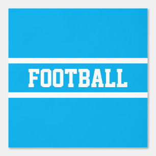 FOOTBALL White Text Racing Stripes On Azure Blue Wallpaper