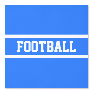 FOOTBALL White Text Racing Stripes On Bright Blue Wallpaper