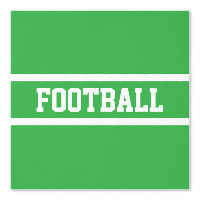 FOOTBALL White Text Racing Stripes On Bright Green