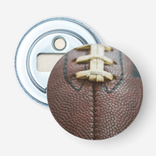 Football with Custom Text Button Bottle Opener