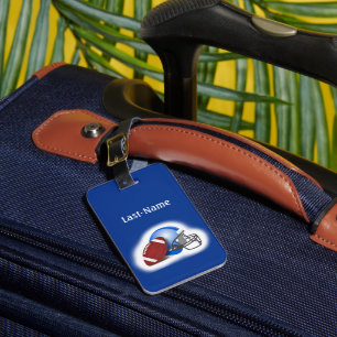 Football - with Football & Helmet personalize Luggage Tag