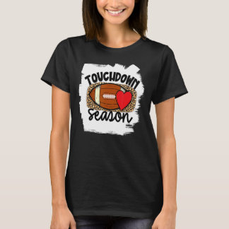 Football Women Football Season Leopard Pattern Foo T-Shirt