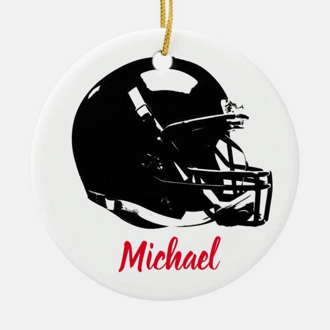 Football Your Name Ceramic Ornament (Front)