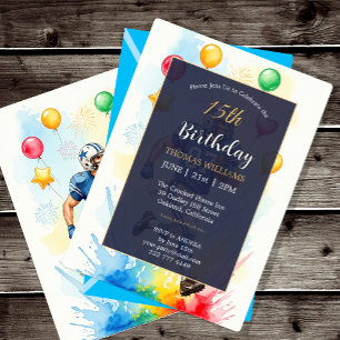 Footballer Birthday party Invitation, Balloons Fun Invitation