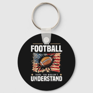 Footballer Vintage Usa Flag Party Training Gadgets Keychain