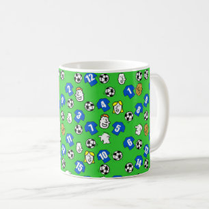 Footballs, Blue Shirts, & Fans Larger Pattern Coffee Mug