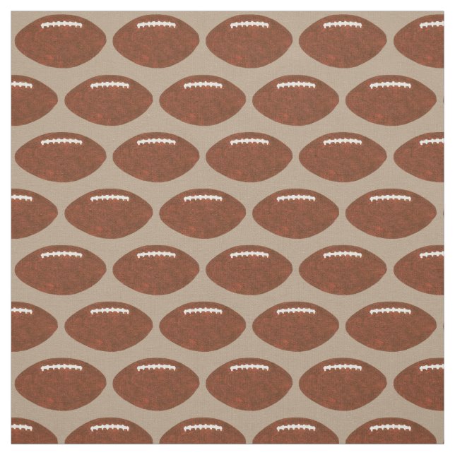 Footballs in a Row, Pattern Sports Fabric (Swatch)