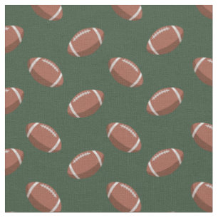 Footballs on Dark Green Fabric